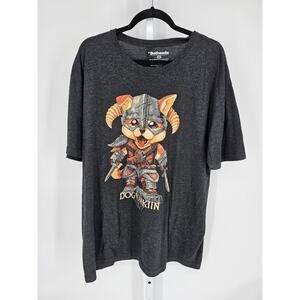 Bethesda Men's Viking Cat Black Short Sleeve Crew Neck T-shirt Size 2XL